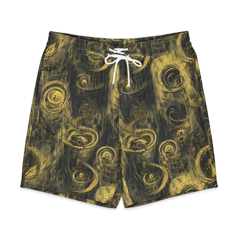 Gilded Spiralwork on Men's Board Shorts — Front