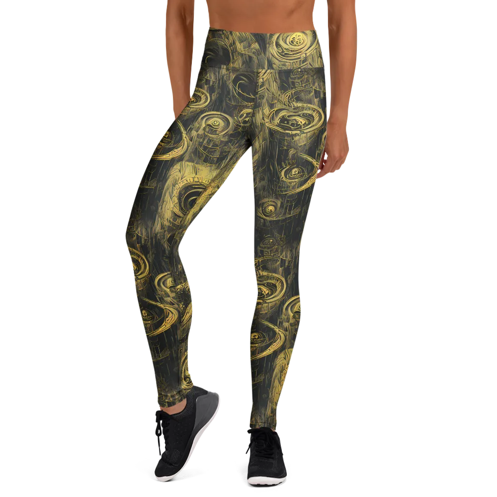 Gilded Spiralwork on Yoga Leggings — Front