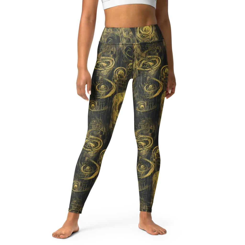 Gilded Spiralwork on Yoga Leggings — Front
