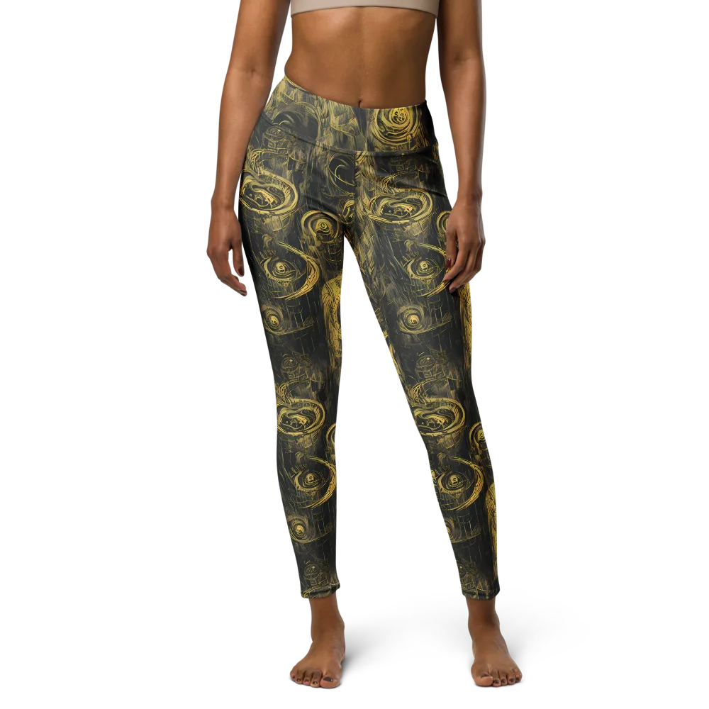 Gilded Spiralwork on Yoga Leggings — Front