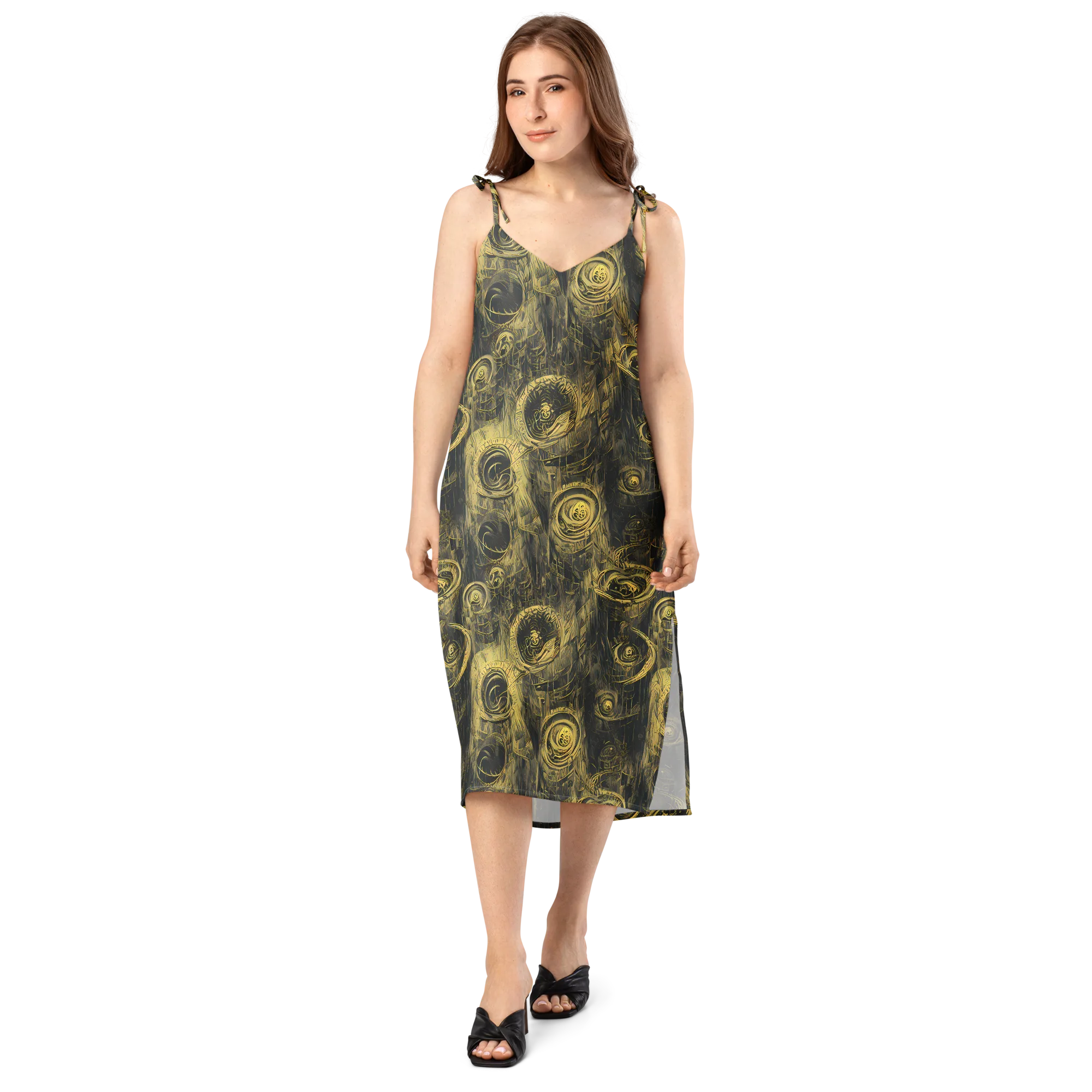 Gilded Spiralwork on Slip Dress — Front