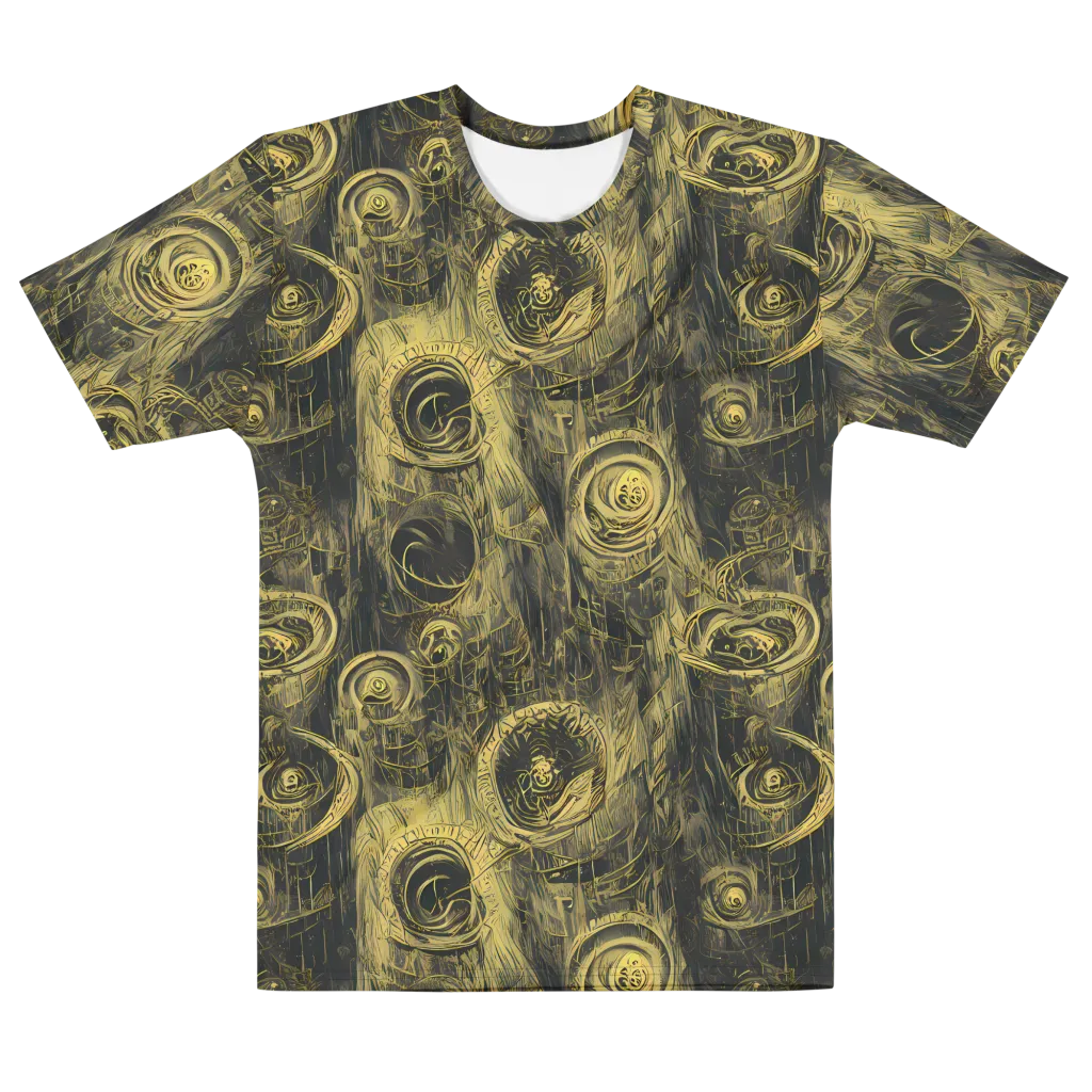 Gilded Spiralwork on Men's Cotton Crew Neck T-Shirt — Front