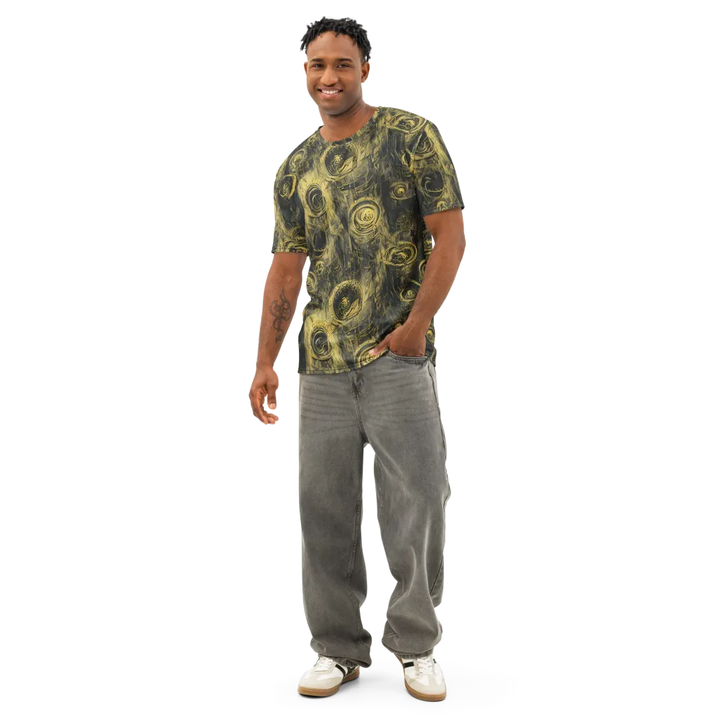 Gilded Spiralwork on Men's Cotton Crew Neck T-Shirt — Front