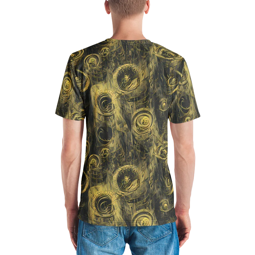 Gilded Spiralwork on Men's Crew Neck T-Shirt — Back