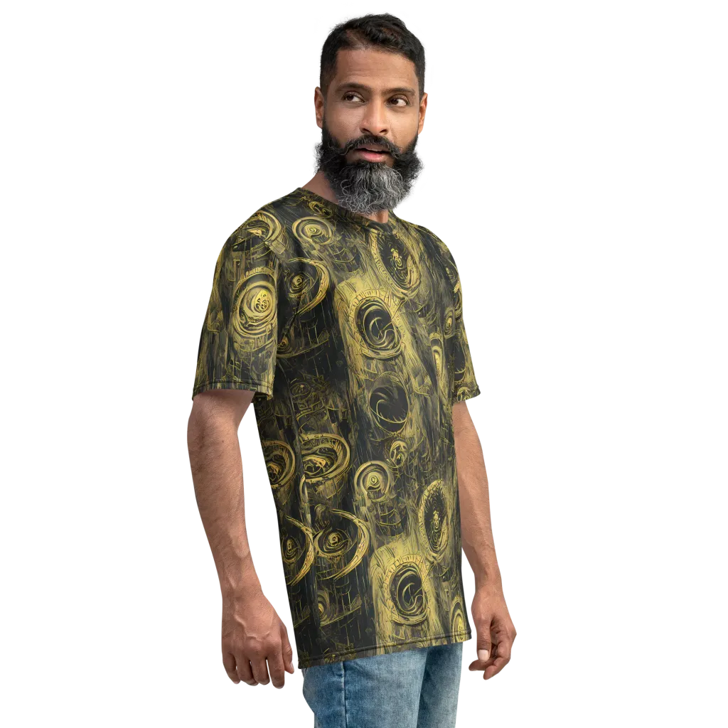 Gilded Spiralwork on Men's Crew Neck T-Shirt — Right