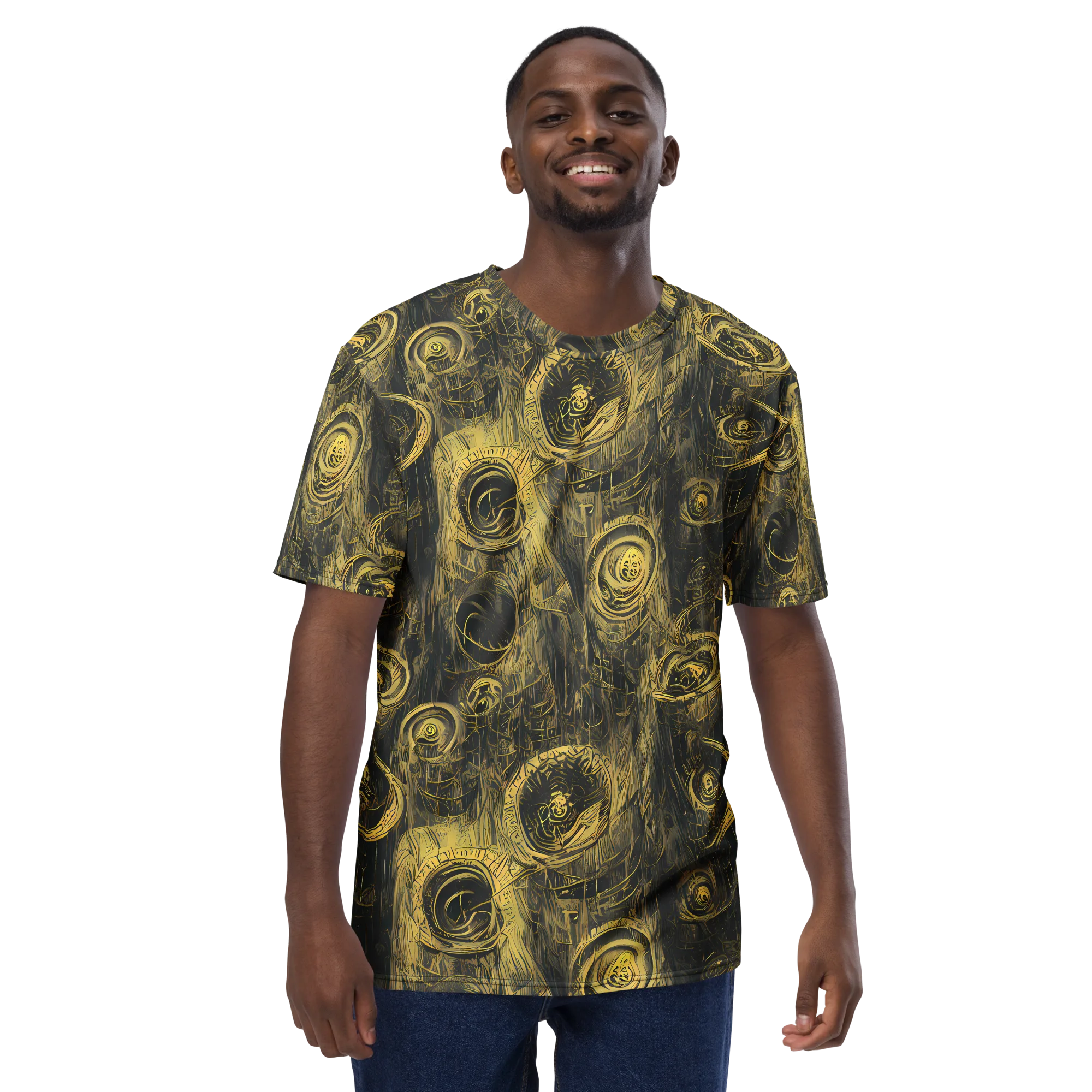 Gilded Spiralwork on Men's Crew Neck T-Shirt — Front