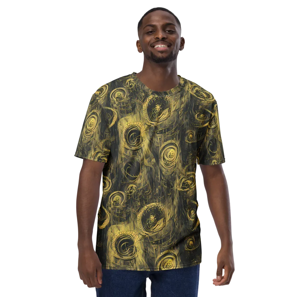 Gilded Spiralwork on Men's Crew Neck T-Shirt — Front
