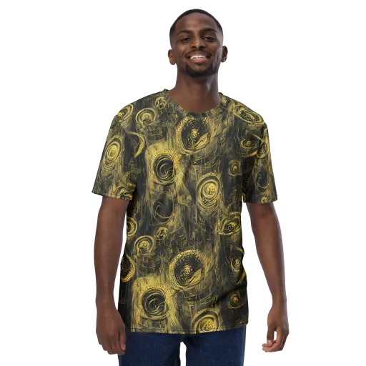 Gilded Spiralwork on a Men's Crew Neck T-Shirt