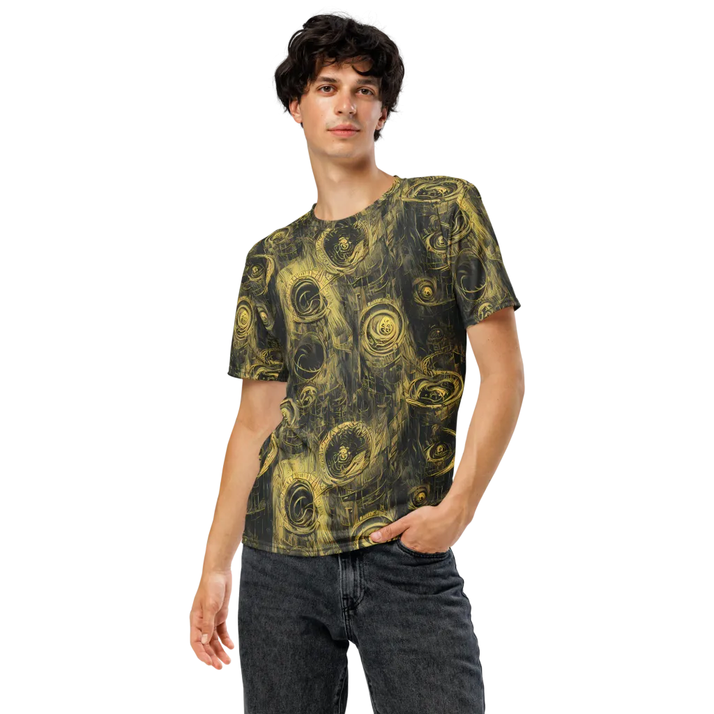Gilded Spiralwork on Men's Crew Neck T-Shirt — Front