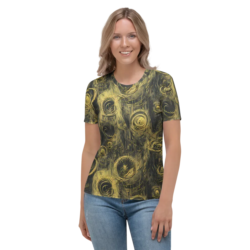 Gilded Spiralwork on Women's Crew Neck T-Shirt — Front