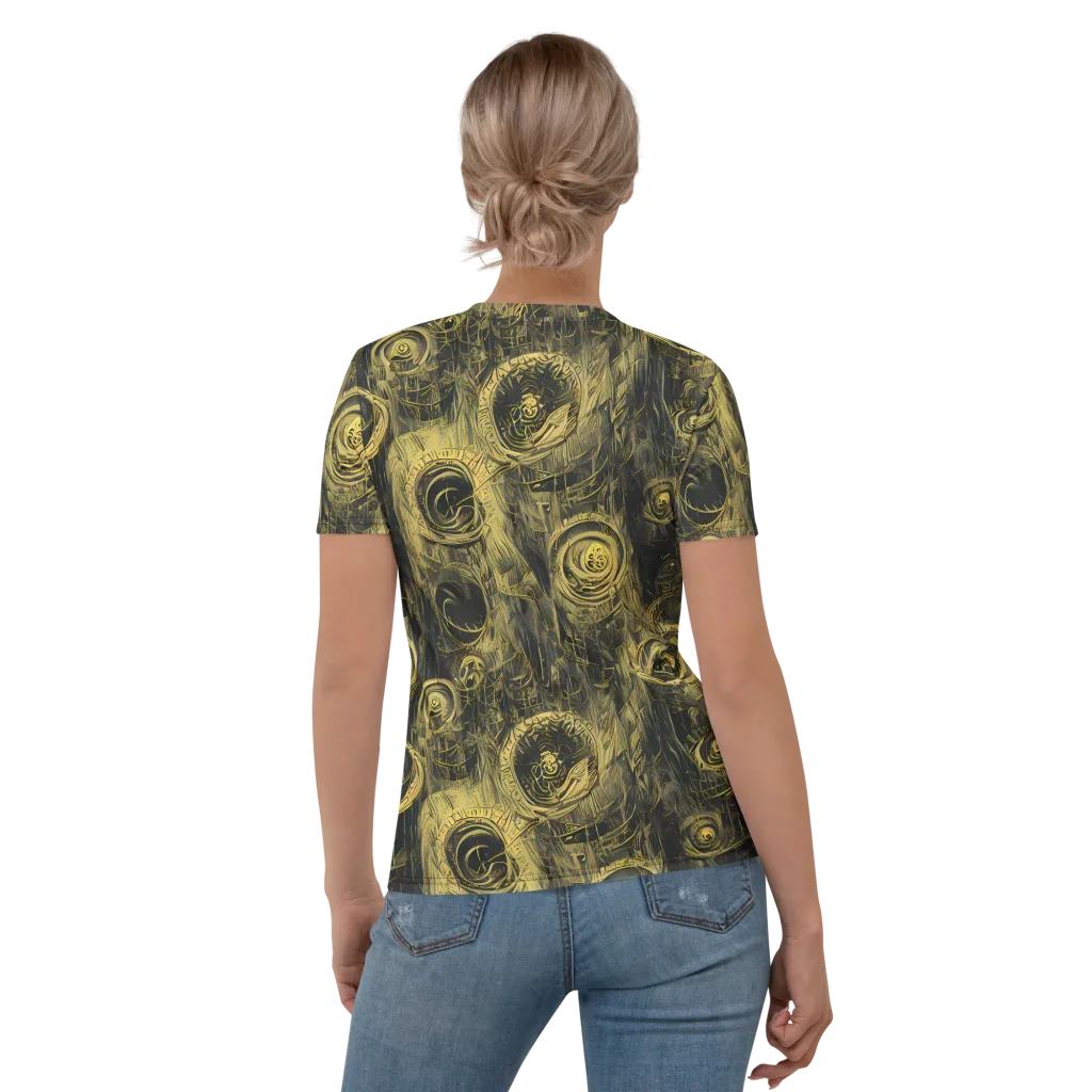 Gilded Spiralwork on Women's Crew Neck T-Shirt — Back