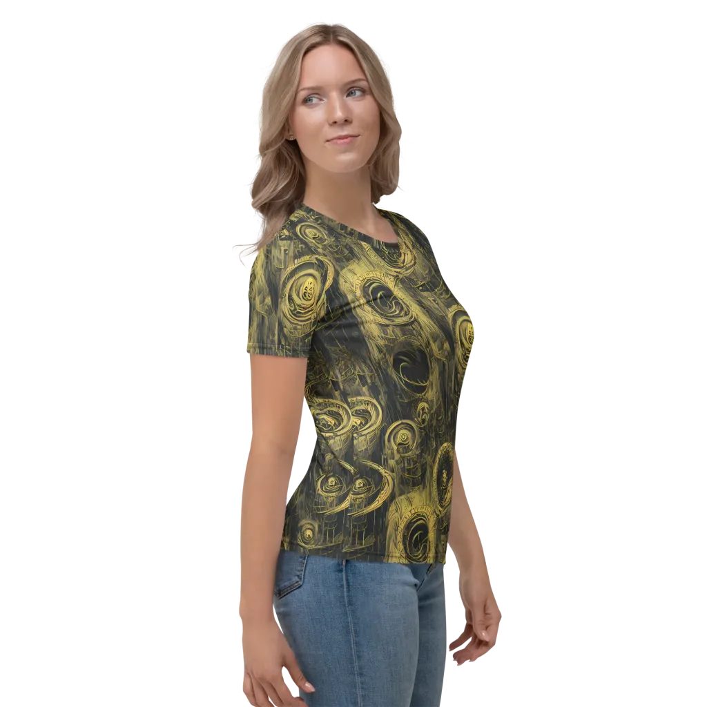 Gilded Spiralwork on Women's Crew Neck T-Shirt — Right
