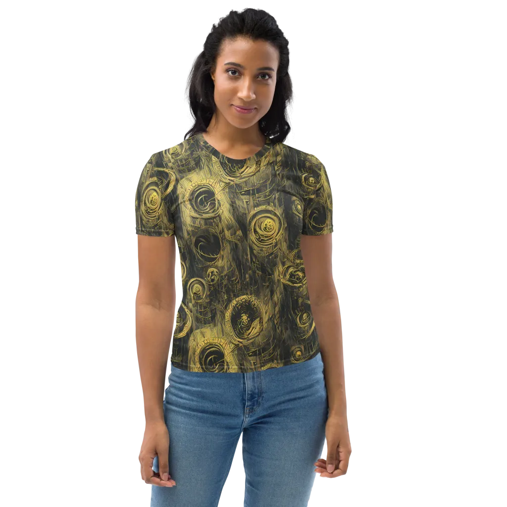 Gilded Spiralwork on Women's Crew Neck T-Shirt — Front