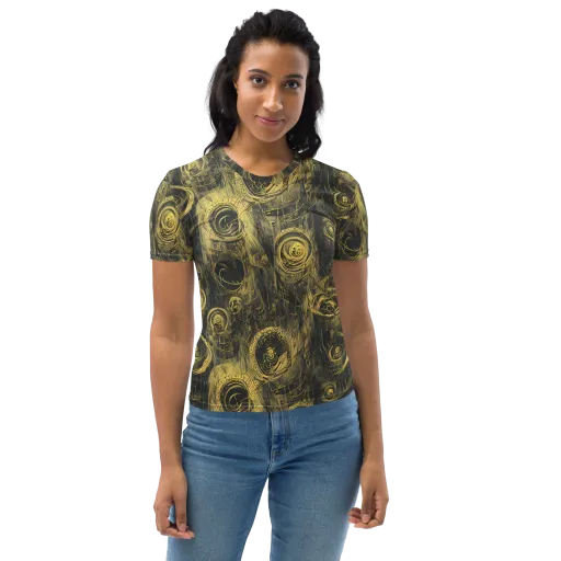 Gilded Spiralwork on a Women's Crew Neck T-Shirt