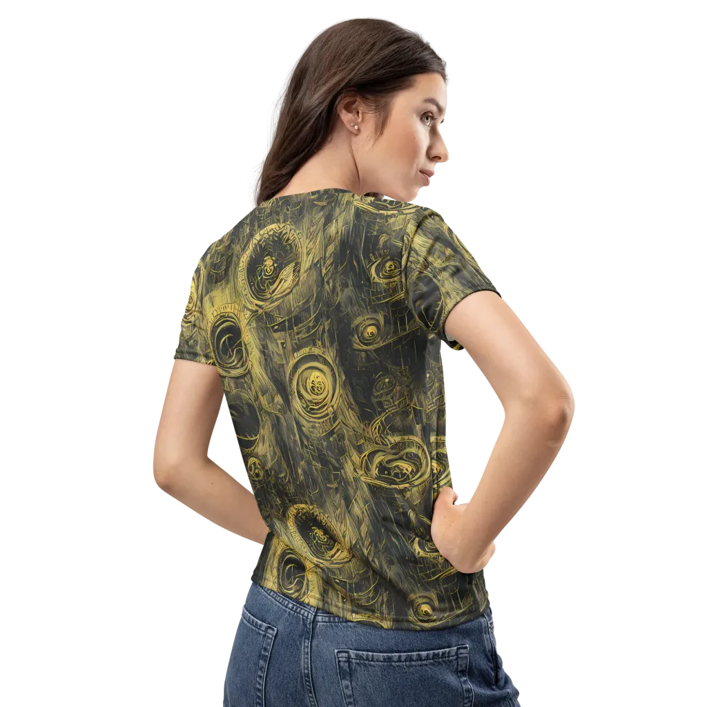 Gilded Spiralwork on Women's Crew Neck T-Shirt — Back