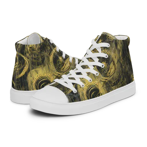 Gilded Spiralwork on a Women's High Top Canvas Shoes