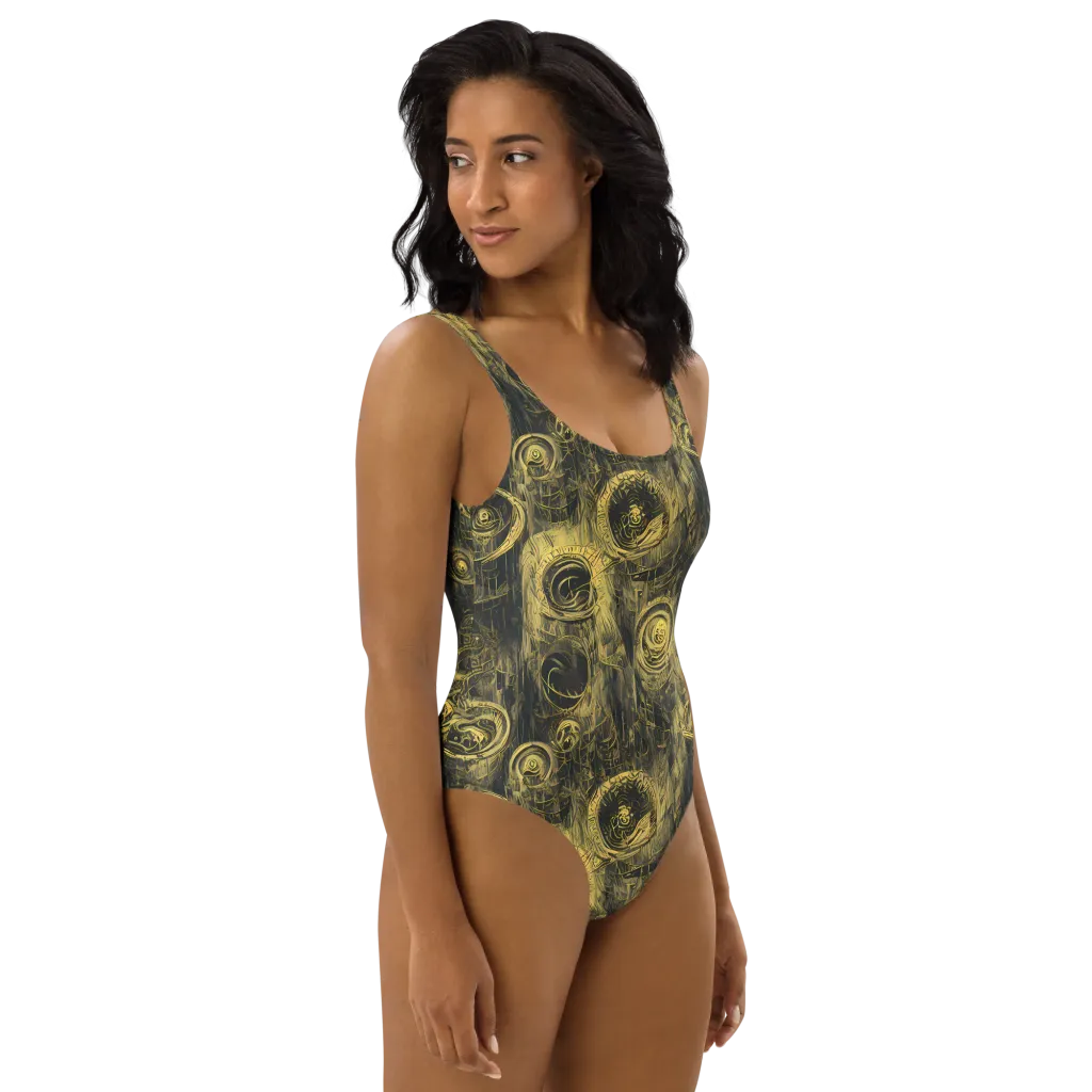 Gilded Spiralwork on One-Piece Swimsuit — Right
