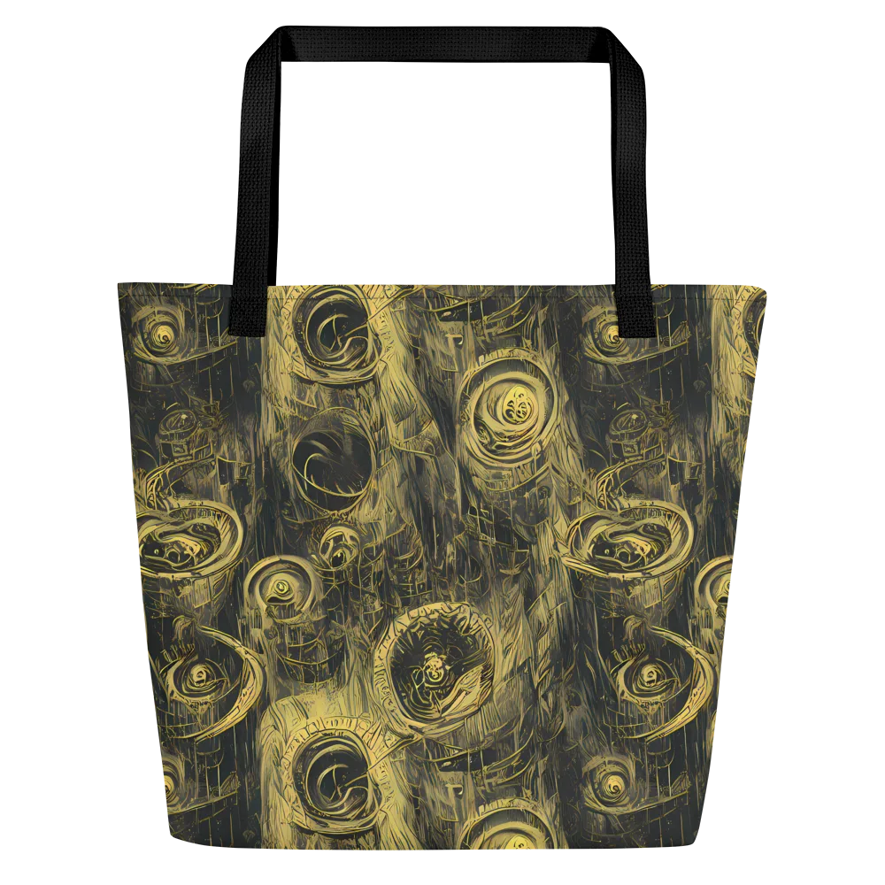 Gilded Spiralwork on Large Tote Bag W/ Pocket — Front