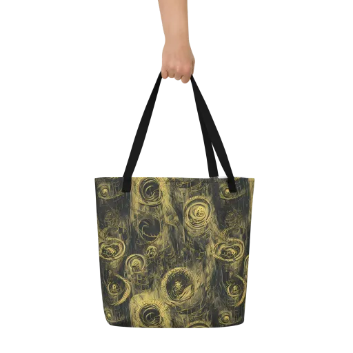 Gilded Spiralwork on a Large Tote Bag W/ Pocket
