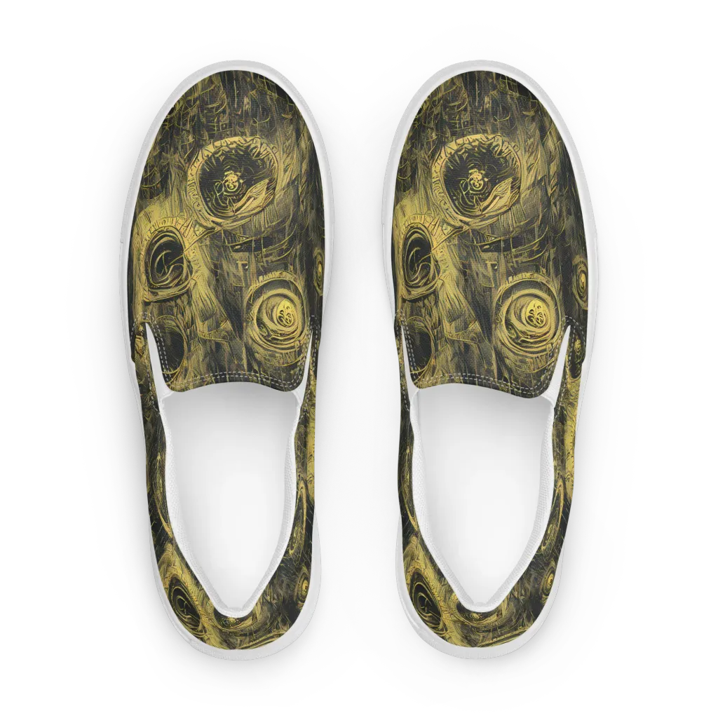 Gilded Spiralwork on Women's Slip-On Canvas Shoes — Front