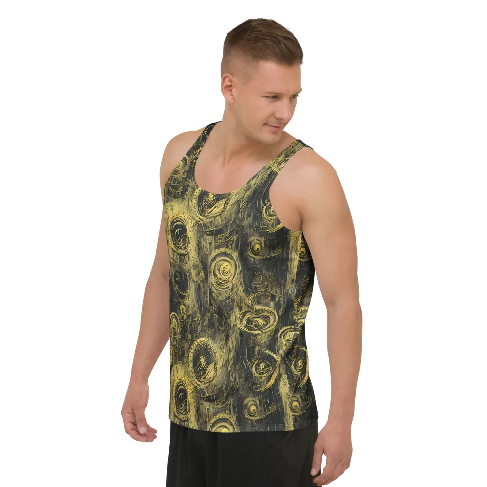 Gilded Spiralwork on Men's Tank Top — Left Front