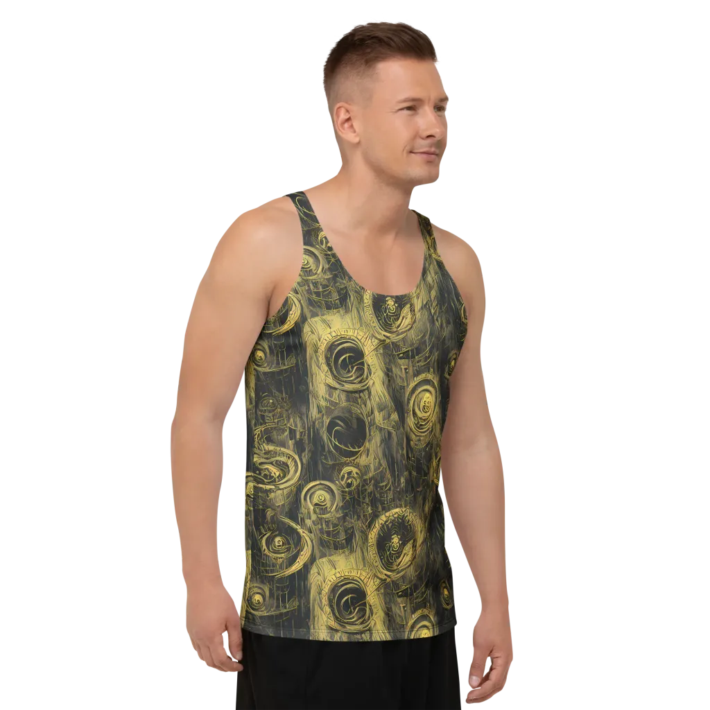 Gilded Spiralwork on Men's Tank Top — Right Front