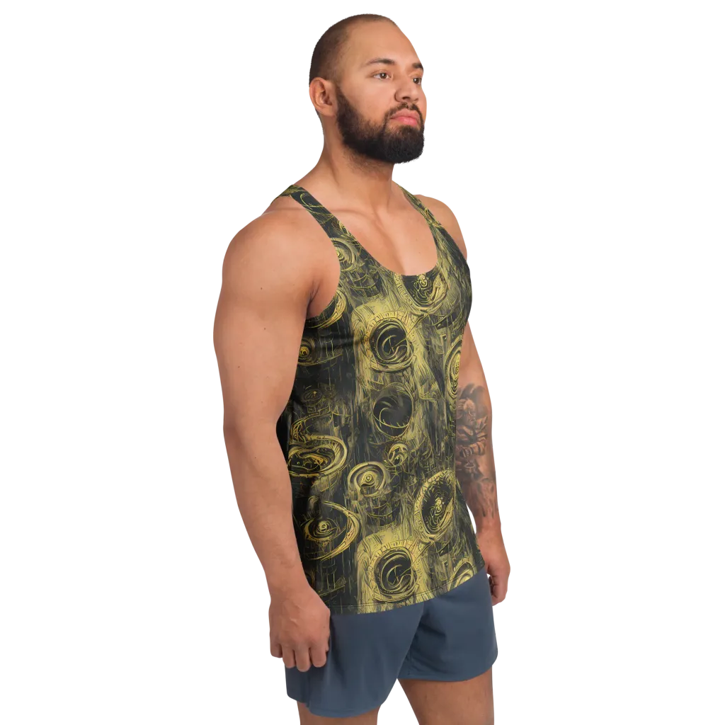Gilded Spiralwork on Men's Tank Top — Right Front