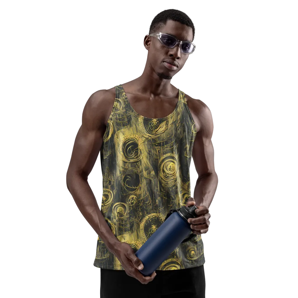 Gilded Spiralwork on Men's Tank Top — Front
