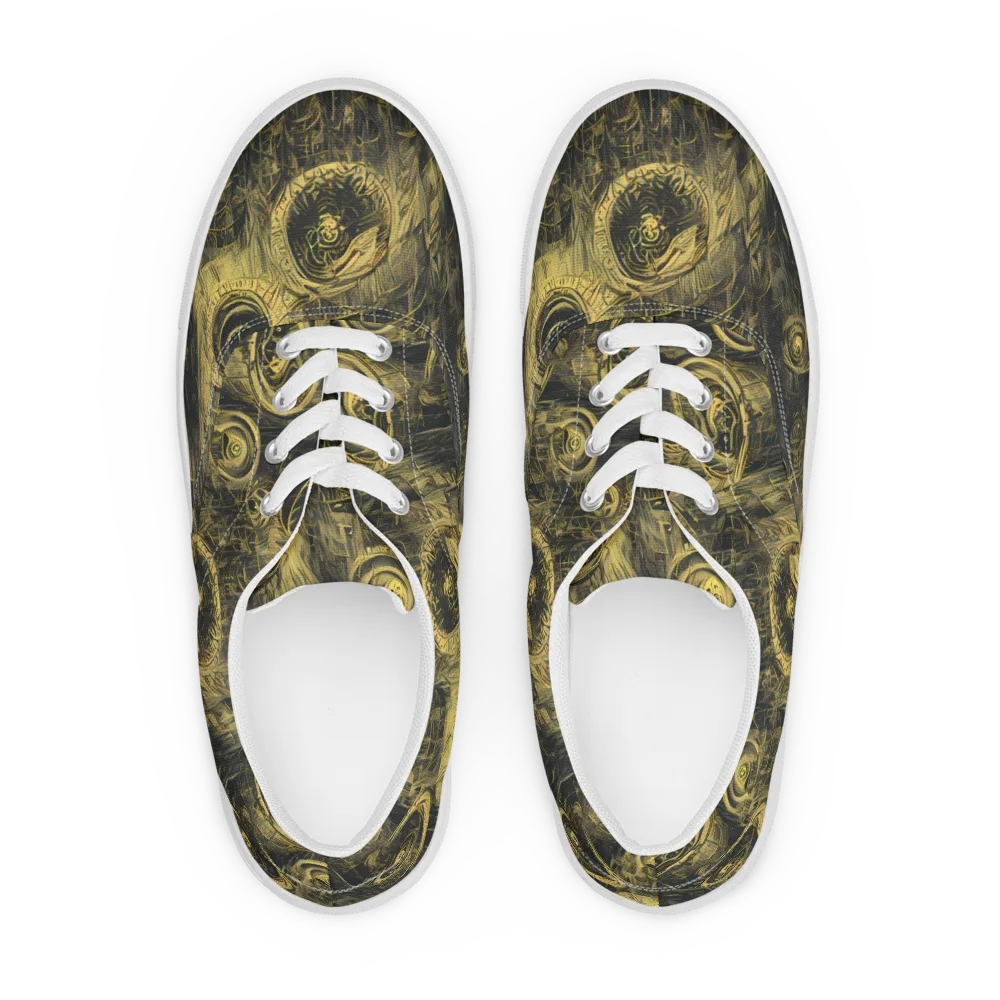 Gilded Spiralwork on Men's Lace-Up Canvas Shoes — Front