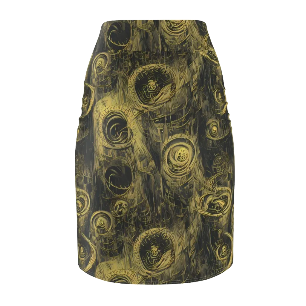 Gilded Spiralwork on Pencil Skirt — Back