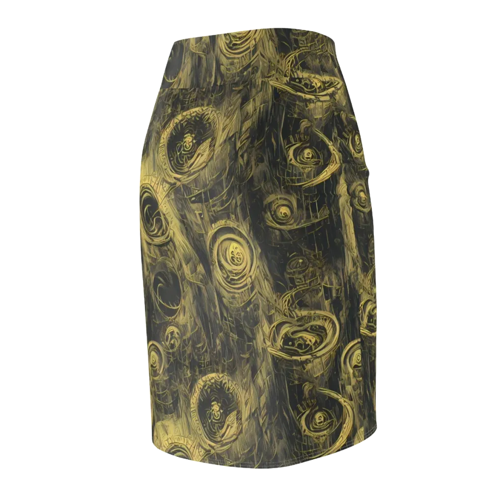 Gilded Spiralwork on Pencil Skirt — Back Side