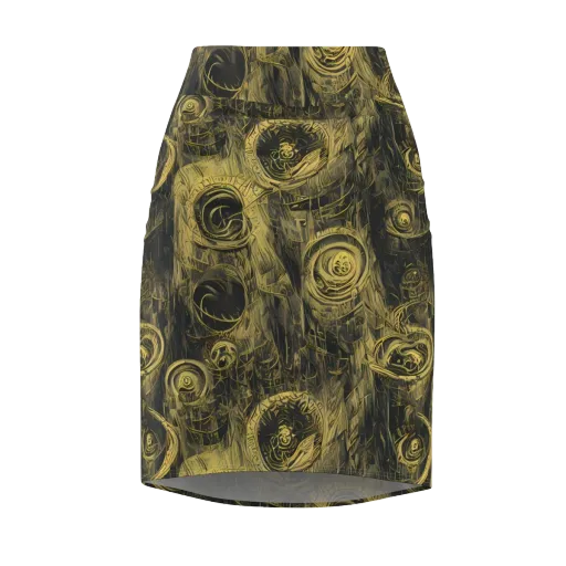 Gilded Spiralwork on a Pencil Skirt