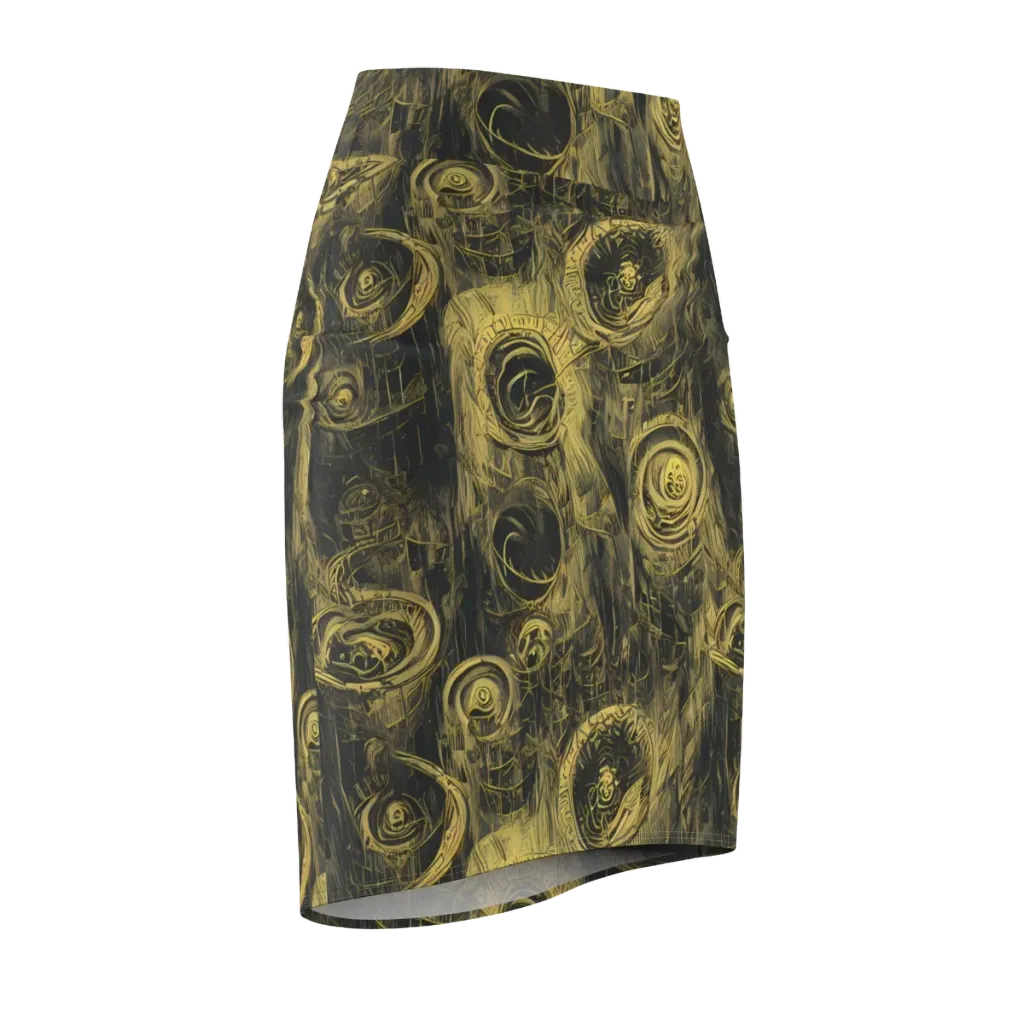Gilded Spiralwork on Pencil Skirt — Front Side
