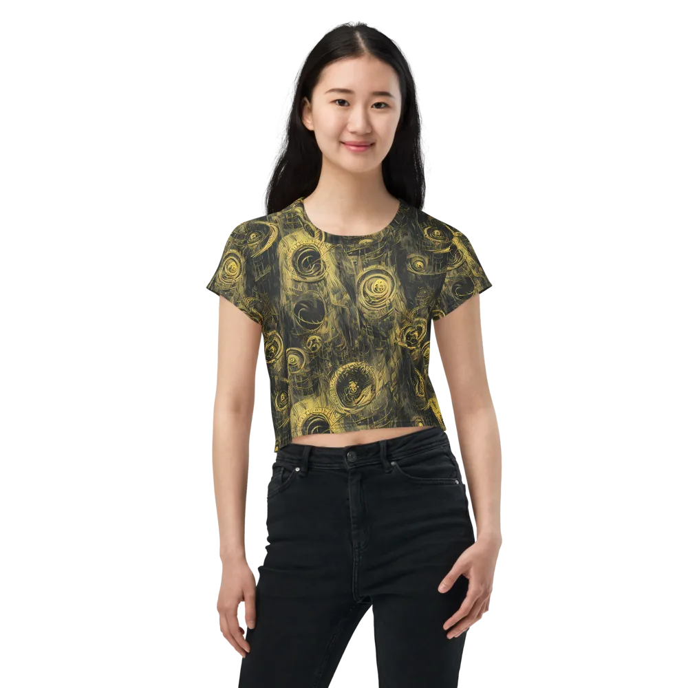 Gilded Spiralwork on Crop Tee — Front
