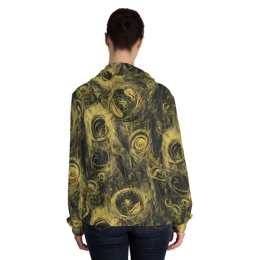 Gilded Spiralwork on Women's Full-Zip Hoodie — Back On Person