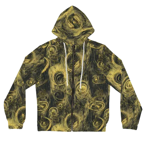 Gilded Spiralwork on a Women's Full-Zip Hoodie