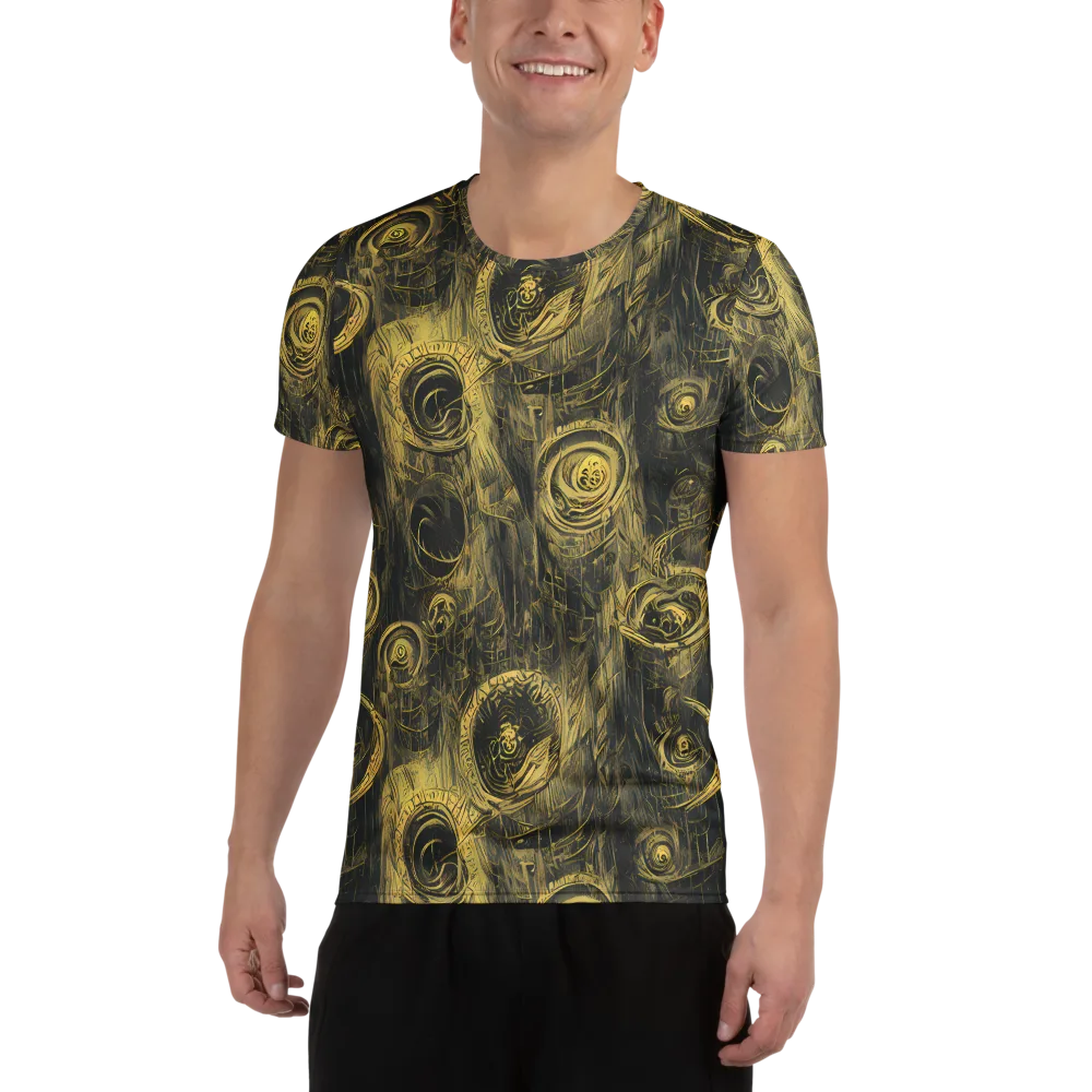 Gilded Spiralwork on Men's Athletic T-Shirt — Front