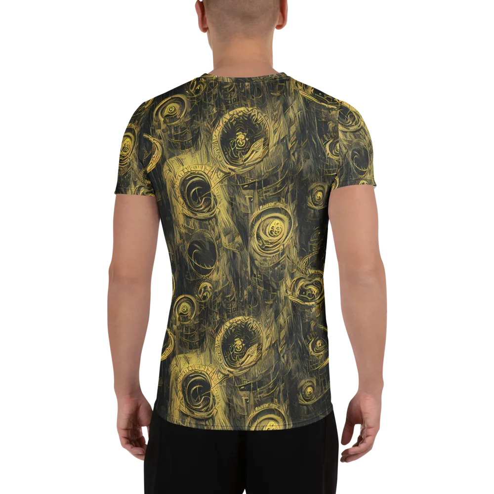 Gilded Spiralwork on Men's Athletic T-Shirt — Back