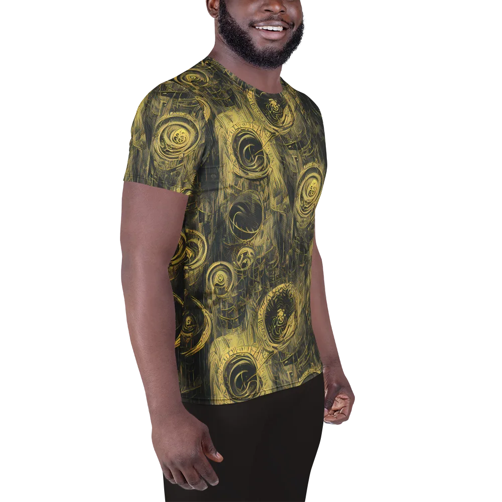 Gilded Spiralwork on Men's Athletic T-Shirt — Right