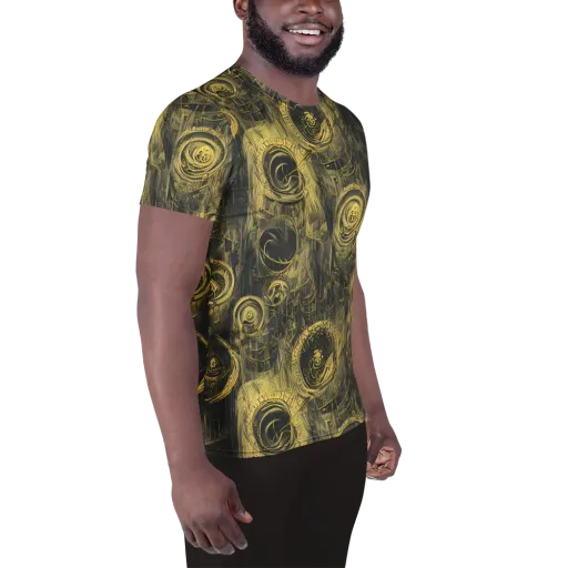 Gilded Spiralwork on a Men's Athletic T-Shirt