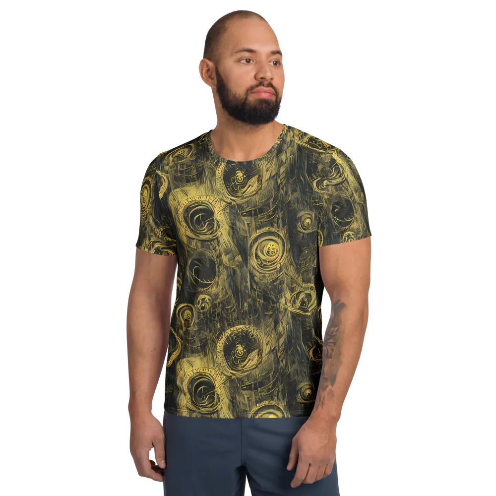 Gilded Spiralwork on Men's Athletic T-Shirt — Front