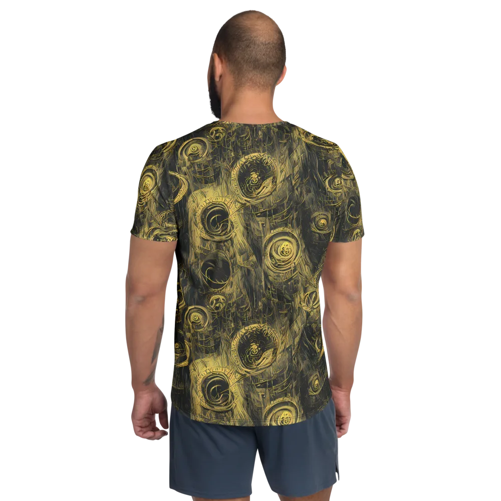 Gilded Spiralwork on Men's Athletic T-Shirt — Back