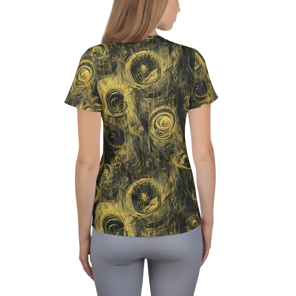 Gilded Spiralwork on Women's Athletic T-Shirt — Back