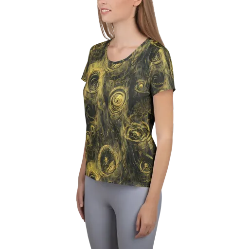 Gilded Spiralwork on a Women's Athletic T-Shirt