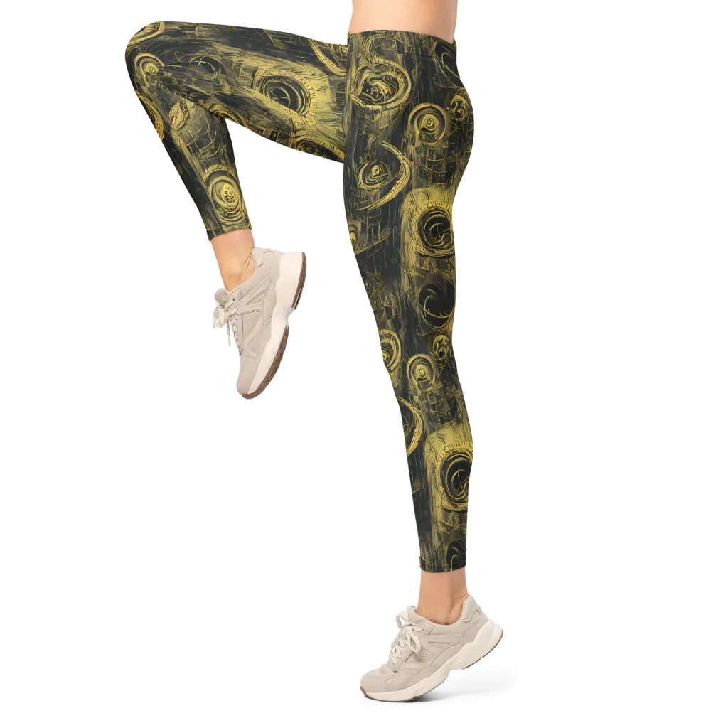 Gilded Spiralwork on Leggings — Left
