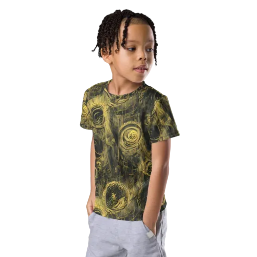 Gilded Spiralwork on a Kids Crew Neck T-Shirt