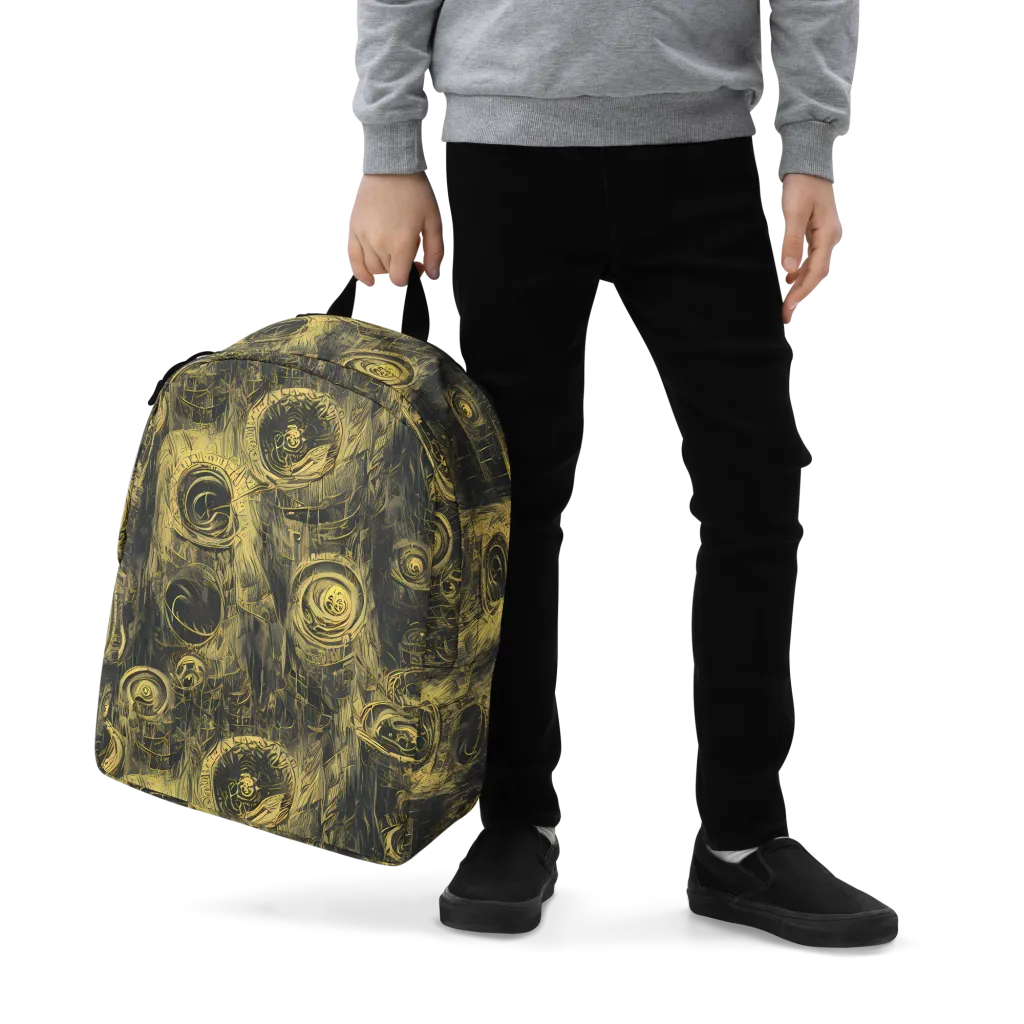 Gilded Spiralwork on Minimalist Backpack — Zoomed-in