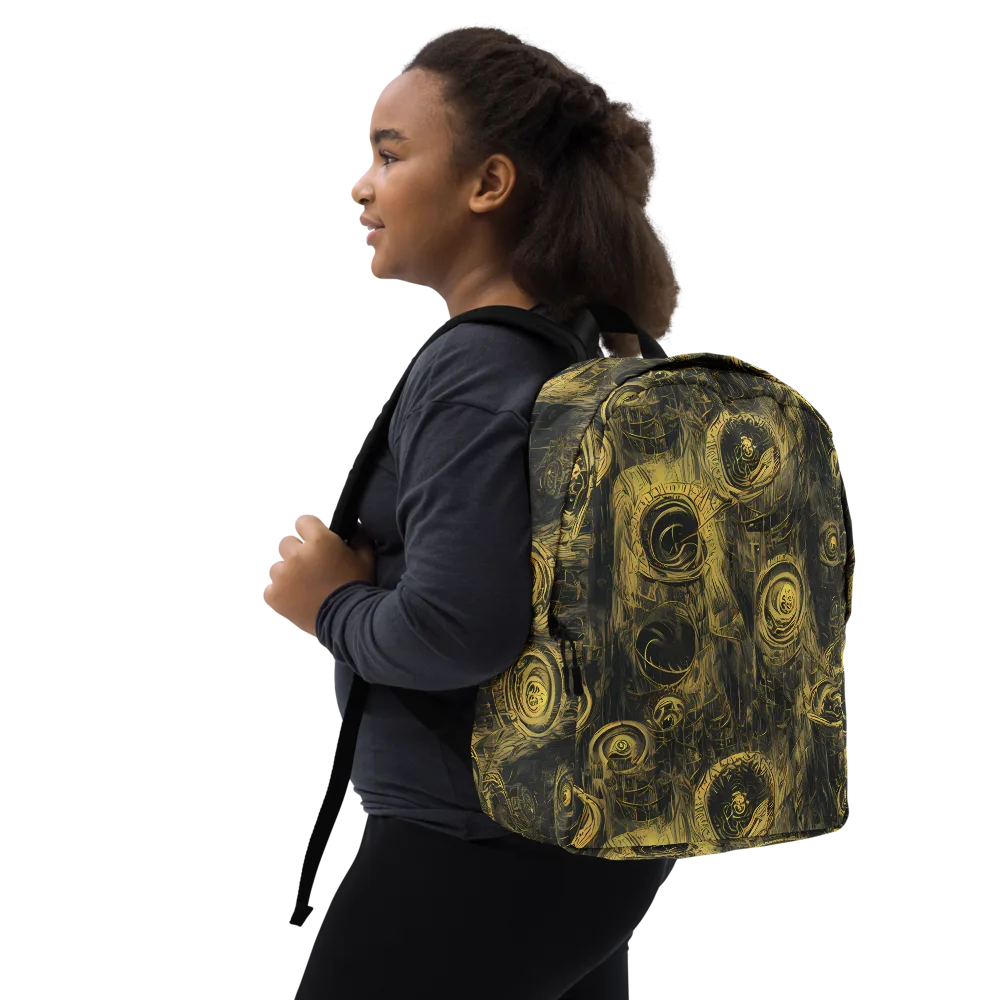 Gilded Spiralwork on Minimalist Backpack — Right Front
