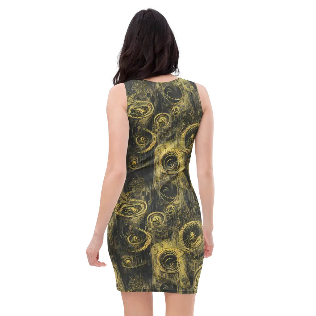 Gilded Spiralwork on Bodycon Dress — Back