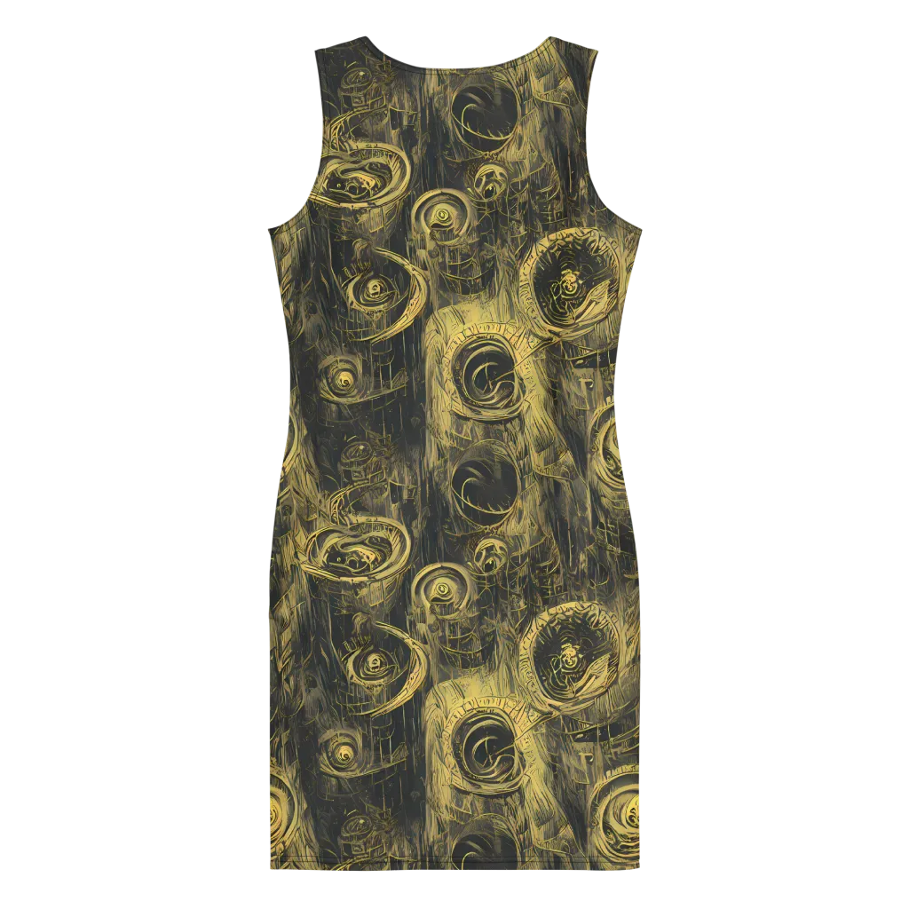 Gilded Spiralwork on Bodycon Dress — Back